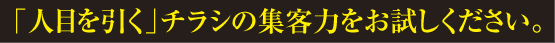 「一目を引く」チラシの集客力をお試しください。